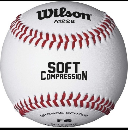 Wilson A1228 Soft Compression Baseballs 1 Dozen - White - Level 5 Grip
