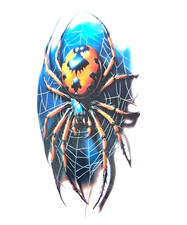 3D Giant Spider Temporary Tattoo 7" Realistic Halloween Party Body Art