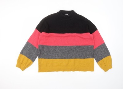 Matalan Damen Pullover Pulli mehrfarbig Rundhals gestreift Acryl Größe S