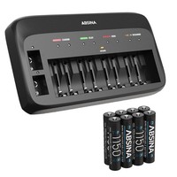 Absina X10 AkkuladegeräT FüR Aa, Aaa & 9V - BatterieladegeräT Inkl. 8X Aaa Akkus