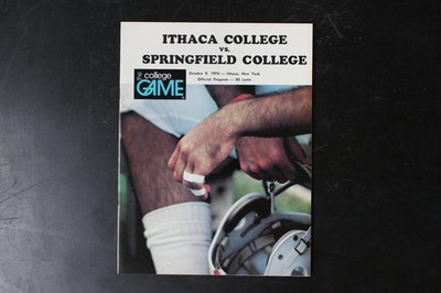 COLLEGE GAME Magazine October 1976 Ithaca vs Springfield College Football