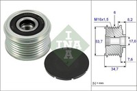 Schaeffler INA Generatorfreilauf 535 0224 10 FüR Meriva S10 Opel Astra Caravan
