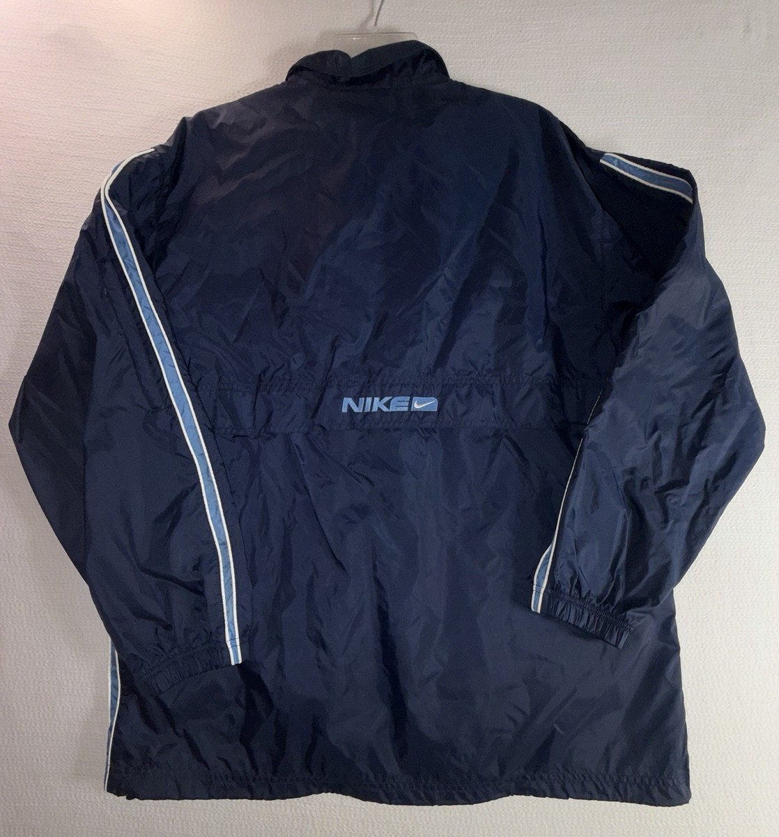 ナイキ　ジャンバ－ Vintage Nike Mens Windbreaker Jacket Navy Blue Full Zip Mesh Lined