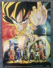 VINTAGE 1998 Dragon Ball Z Goku Poster 21" x 15" Bird Studio DBZ RARE LOOK!