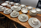 92pc Noritake MOONLIGHT 7119 Ivory China Set - Service for 12 + Servers - UNUSED — photo 2