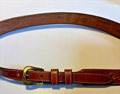 LEEGIN Leather Belt 56011 Unisex Brown Camel Leather Belt Size 32