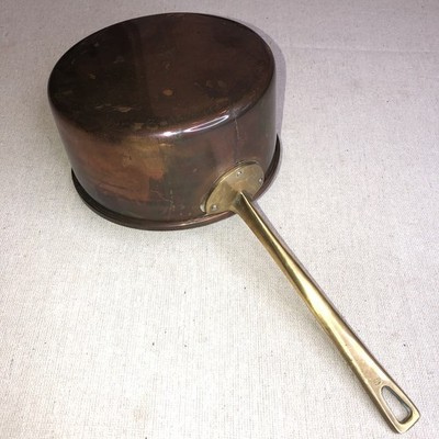 Vintage Solid Copper Korea Pot 6.5  Solid Copper Brass Handle