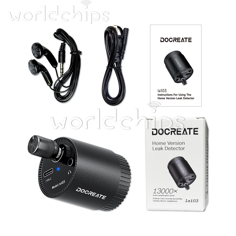 2pcs Water Leakage Detector Pipe Leak Detection Sound Amplifier Rechargeable