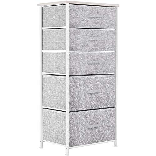 YITAHOME Chest of Drawers, 5-Drawer Storage Organizer Unit for Bedroom Living Room Closet, Sturdy Steel Frame, Easy Pull Fabric Bins & Wooden Top, Fabric Dresser 20 YITAHOME Chest of Drawers, Non-Woven Fabric 5-Drawer Storage Organizer Unit for