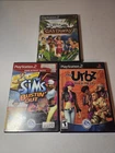 Sims SonyPlayStation 2 PS2 Lot: Castaway +Bustin Out+Urbs Sims in City VINTAGE