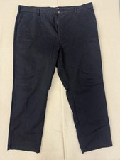 Amazon Essentials Mens Dress Pants 42x28 Navy Blue Flat Front Casual Chino”