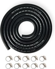 Yamakato 516 Inch Id 6ft Braided Fuel Line Hose With 10 Clamps For Kawasaki Etc