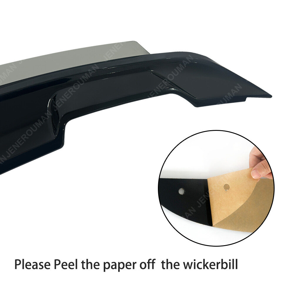 Rear Trunk Spoiler Wing Wickerbill Glossy Black For 2015-2023 Ford Mustang 2 PCs