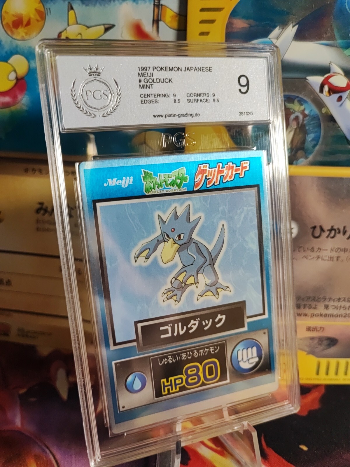 Pokemon Card Entoron Golduck Meiji Promo 1997 Holo Foil Rare Japanese PGS PSA 9