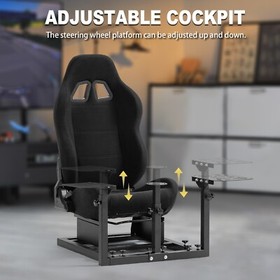 Marada Racing Flight Sim Cockpit With Adjustable Black Seat Fit For Thrustmaster