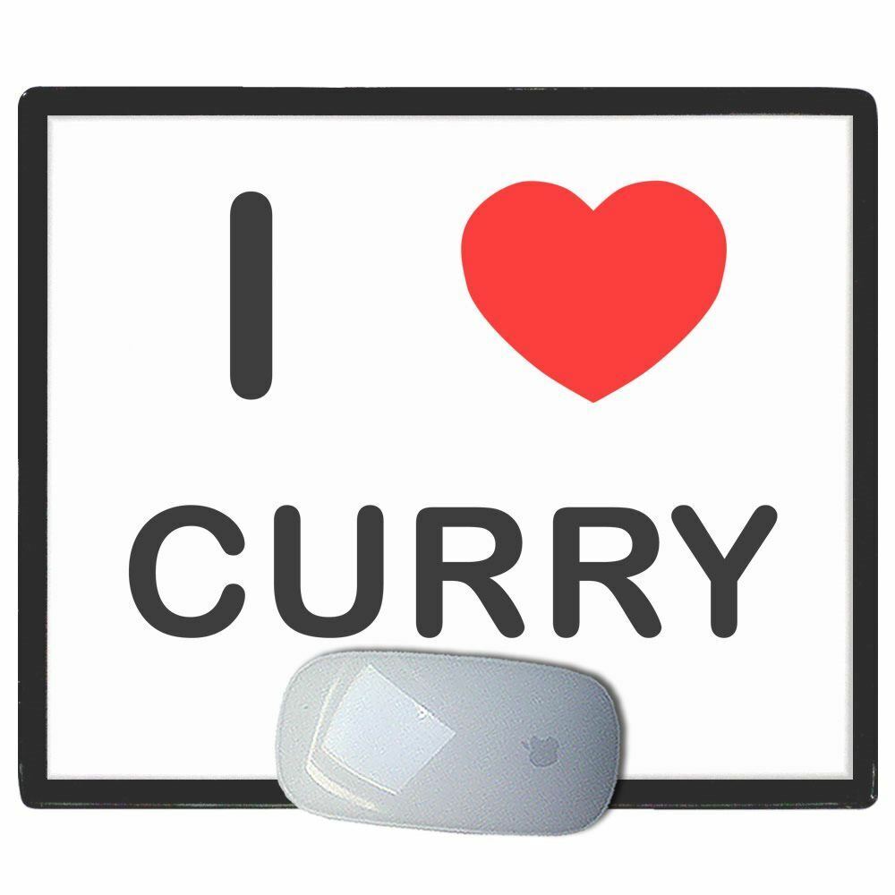I Love Heart Curry - Thin Pictoral Plastic Mouse Pad Mat BadgeBe