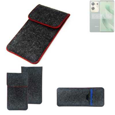 Schutzhülle für Infinix Zero 30 4G dunkelgrau roter Rand Filz Sleeve Tasche Po