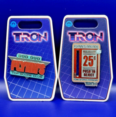 Disney Parks 2 Pin lot TRON Ride Flynn's Arcade + Score Club - New