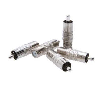 CABLE-ZILLA F-Type Female Jack to RCA Male Plug Coax Cable Adapter TV Connector Multi-Pk LOT