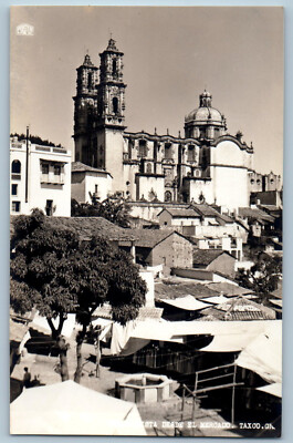 Taxco Guerrero Mexico Postcard View From The Market c1920's RPPC Photo