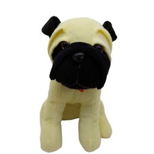 Toy Network Yellow Brown Pug Dog Plush Stuffed Animal 8 inches 2009
