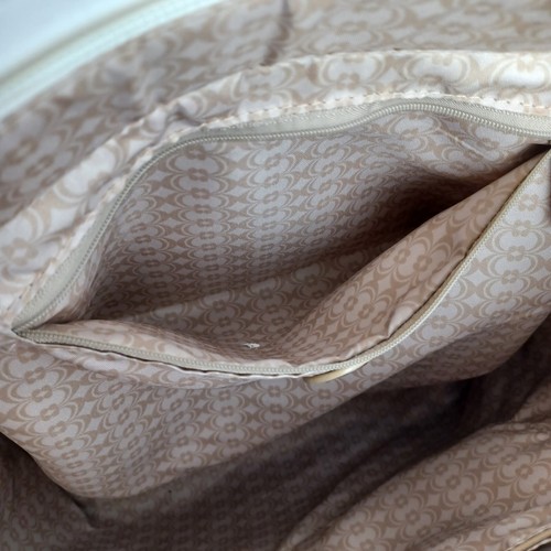 Charming Charley White Large Tote Clutch Shoulder Purse Bag - Picture 12 of 15