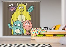 3D Hello Cartoon Monster ZHUA762 Photo Curtain Window Blockout Fabric Amy 2023