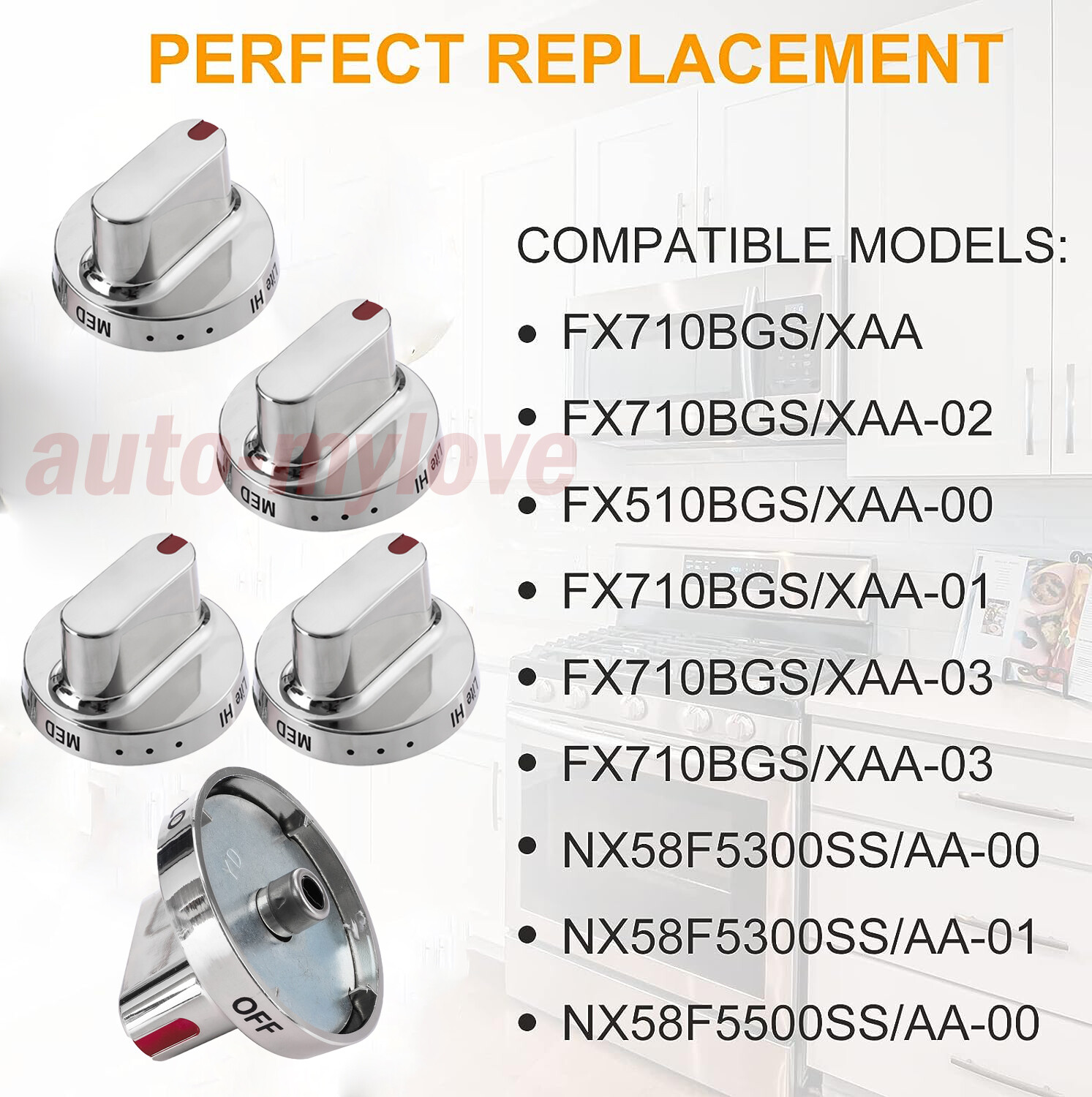 DG6400472A DG6800101B Gas Stove Replacement Knobs for Samsung Range