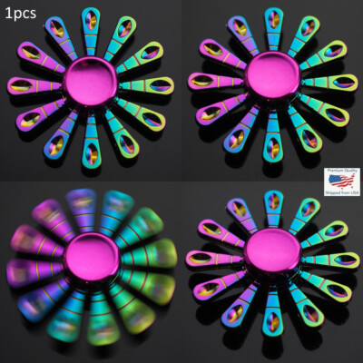12 Arm Star Spiral - Hand Fidget SIGN Spinner EDC Neon Rainbow Spinner Gift