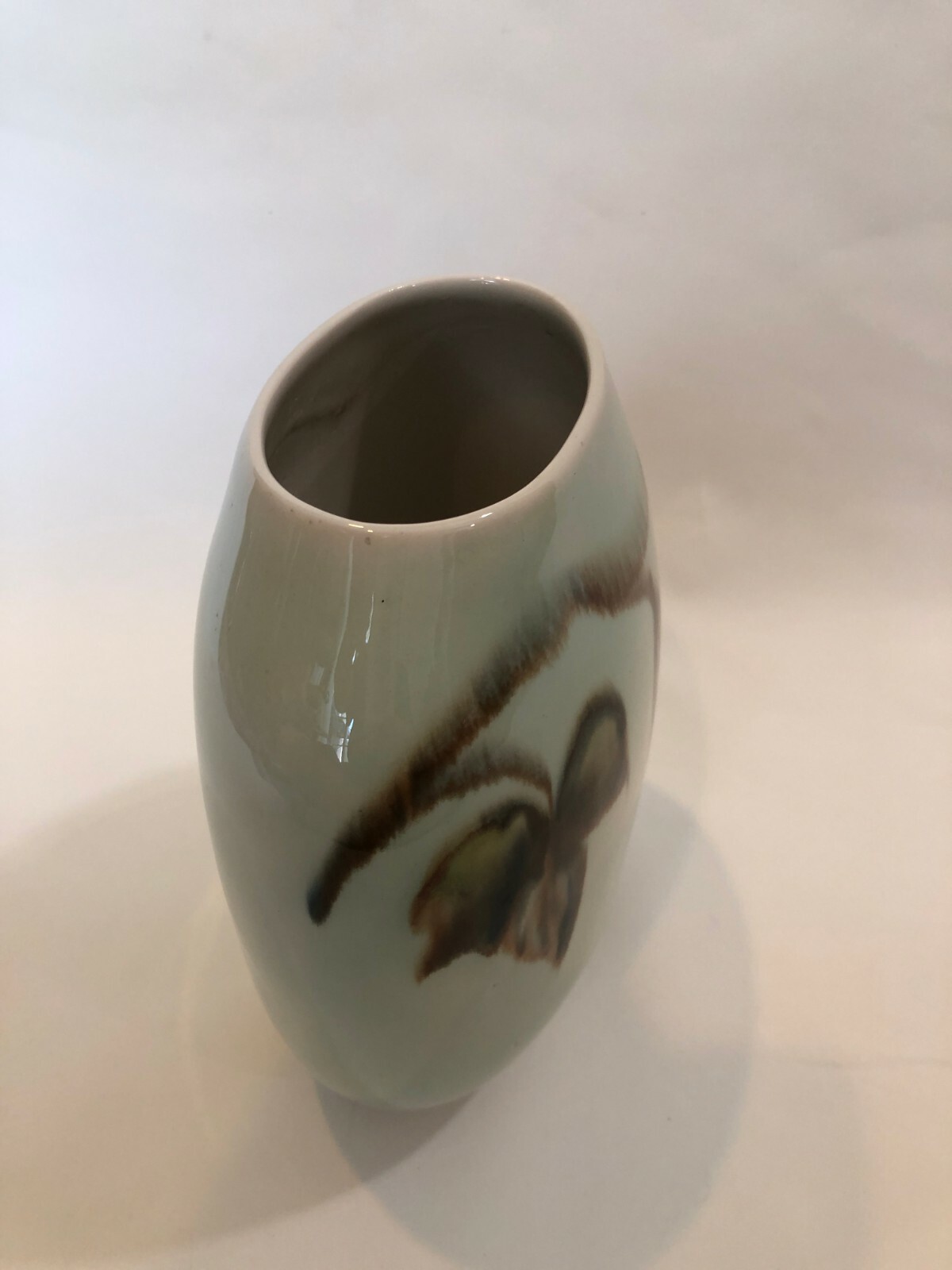 Vintage Vontury Studio Art Pottery Hand Thrown Vase, 8" Tall, 6 1/2
