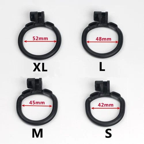 Male Cobra Resin Chastity Cage Lock Device Kit with 4 Rings Virginity Device - Picture 3 of 11