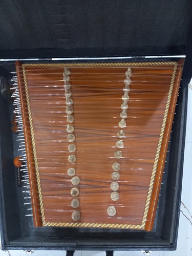 Santoor Indian Style Musical Instrument With Case 93 String Handle Key Tuner - Picture 14 of 16