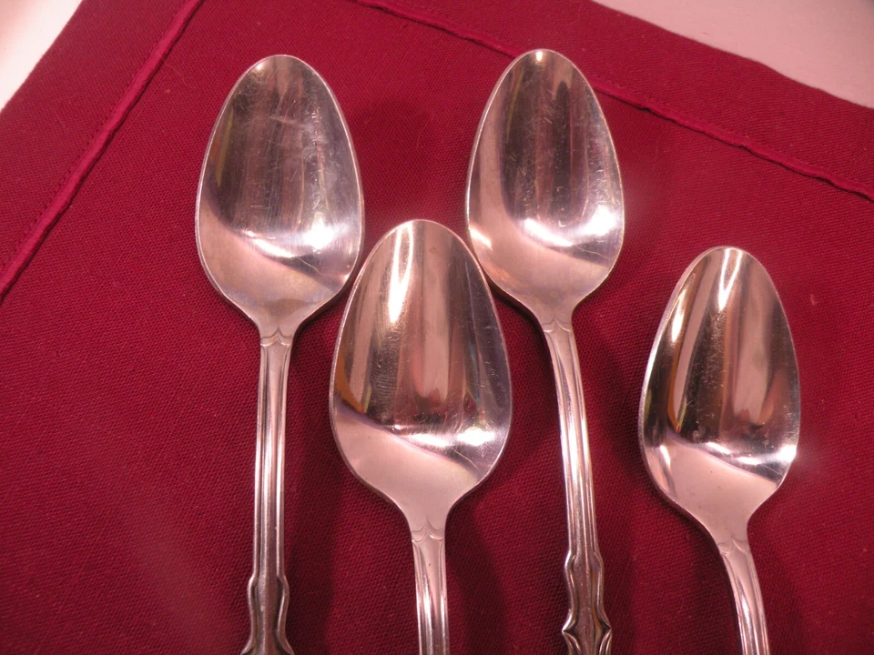 Set Of 4 Stanley Roberts Rogers Stainless Steel MELODY Oval Soup Spoons 7 1/4" - Image 2 of 4