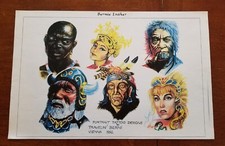 Travelin Berni Tattoo Flash Sheet 1992 Vienna Portrait Tattoo Designs 11 X 17