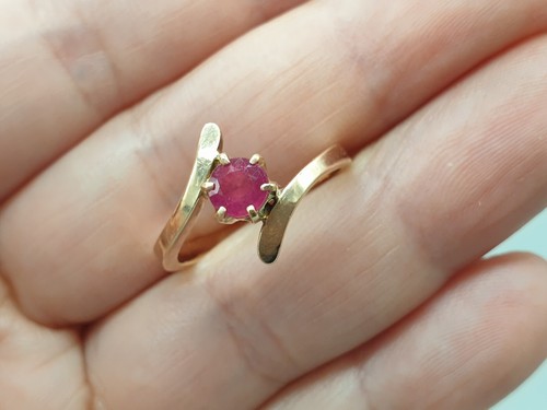 Vintage 9ct Rose Gold Ruby Ring 9K Natural Stone UK O Every Day Ring 3g - 第 6/8 張圖片