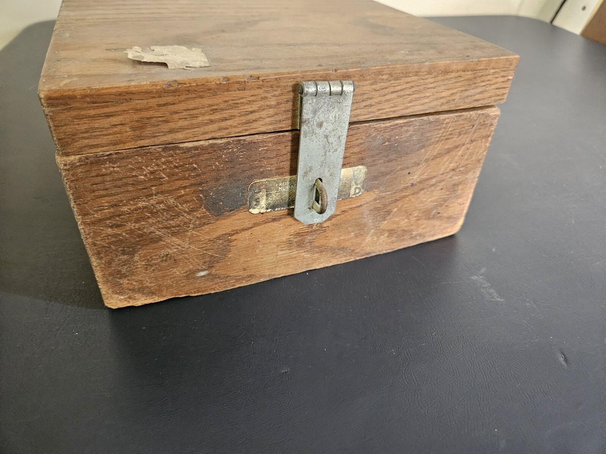 Antique Corbin Cabinet Co. Oak Post Office Letter Box w/ Tray