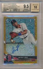 Antoni Flores Red Sox 2018 Bowman Chrome Prospect Gold Shimmer Auto #/50 BGS 9.5