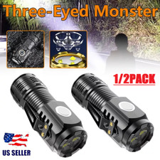 2Pcs Tactical LED Flashlight Military Grade Torch Small Ultra Bright Light Lamp