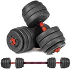 30KG Adjustable Dumbbell & Barbell Set with Push Up Bar Rod Home Gym Fitness Kit