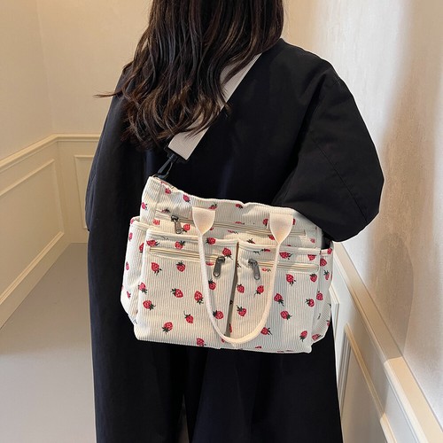 Damen Erdbeere Schultertasche Stylische Umhängetasche Chic Hobo Bag (Weiß) DE - Picture 12 of 12