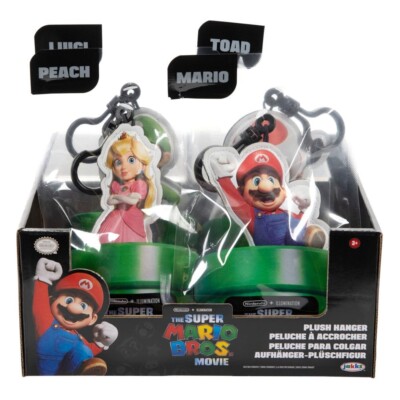 Super Mario Bros. Film Plüsch-Schlüsselanhänger Mario Peach Luigi Toad ca. 8 cm