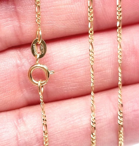 Collar de eslabones finos de oro amarillo de 9 quilates para damas cadena de joyería 375 - 24 pulgadas - Imagen 11 de 12