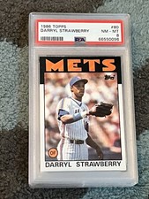 PSA 8 NR MINT BASEBALL CARD 1986 TOPPS DARRYL STRAWBERRY NEW YORK METS