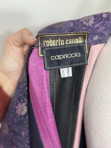 Giacca Pelle Multicolore Uomo Roberto Cavalli Vintage Archivio Arte Collezionismo Italia M - Foto 14 di 22