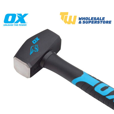 OX Tools 2,5 Pfund Schlägerhammer gehärtete Stahlfläche & Fiberglasgriff T081302