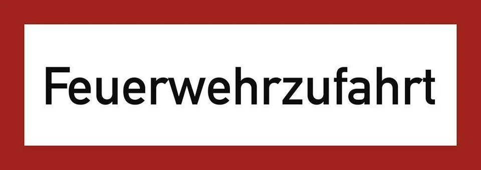 DREIFKE Schild Feuerwehrzufahrt gemäß DIN4066 Alu 105x297mm wetterfest Brandschutzschild