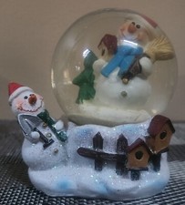 Santa  Snowman Snow Globe; Table Top Christmas Decor; 3.5"