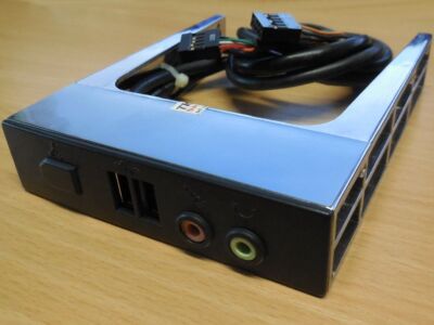PC 3,5'' Zoll Einbauschacht 2x USB2.0 Audio Mikrofon Front Panel schwarz* pz1027