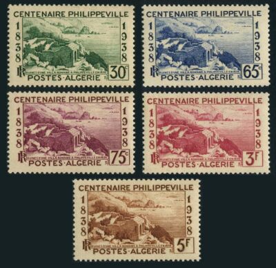 Algeria 117-121, hinged. Mi 147-151. Philippeville, 1938. Ruins of Roman Villa.