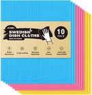 Swedish Dishcloths for Kitchen-10Pack, Absorbent Sponge Cloth Reusable 7" X 8"